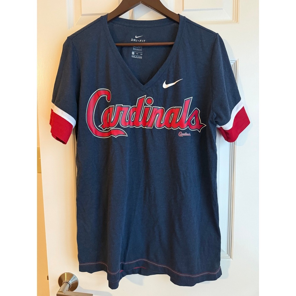 Nike Dri-FIT St. Louis Cardinals MLB V-Neck T-Shirt Navy Blue XXL